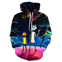 Hot RickAMorty 3D Galaxy Hoodie