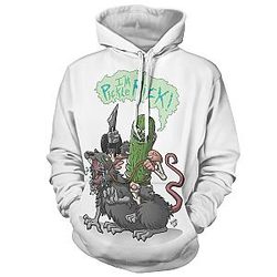 Hot Pickle Rick White 3D Hoodie