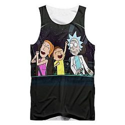 Rick And Morty Style 3D Tank Tops