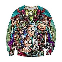 Rick And Morty Fight 3D Sweatshirt