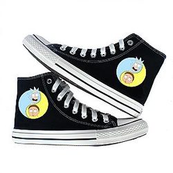 Blue &amp; Yellow Rick And Morty Converse Shoes