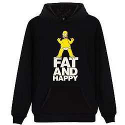 Anime The Simpsons Fat And Happy Hoodies