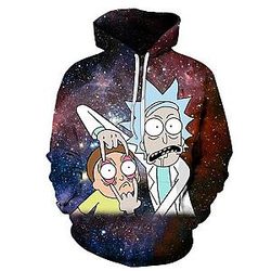 Rick And Morty Galaxy Background 3D Hoodie