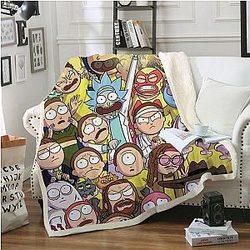 New Fashion Rick And Morty Plush Throw Blanket
