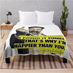 Ricky Gervais You Found it Offensive I Found it Funny Throw Blanket