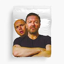 Karl Pilkington And Ricky Gervais Duvet Cover