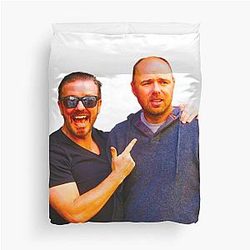 Karl Pilkington and Ricky Gervais Duvet Cover