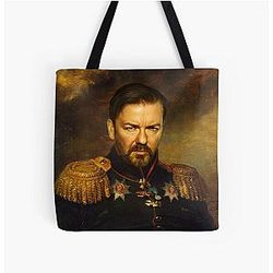 Ricky Gervais Replace Face All Over Print Tote Bag