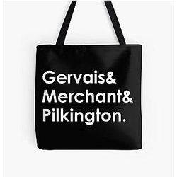 The Ricky Gervais Show Gervais, Merchant and Pilkington All Over Print Tote Bag