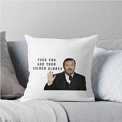Ricky Gervais Golden Globe Throw Pillow
