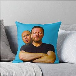 Karl Pilkington and Ricky Gervais Throw Pillow
