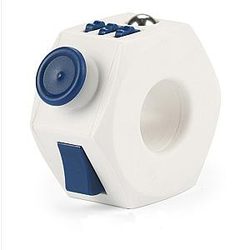 White Blue Finger Ring Fidget for Stress Relief