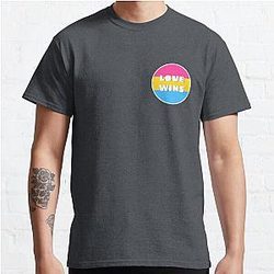 Pan Flag T-shirts - “Love Wins” Pansexual Pride Classic T-Shirt Flagship