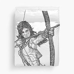 Lara Croft Tomb Raider by Simonpdv Duvet Cover