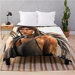 Lara Croft Tomb Raider 8K Throw Blanket