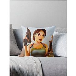 Tales of the Tomb Raider Throw Pillow
