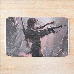 Tibetan Foothills Lara Croft Tomb Raider Fanart by Eliott Sontot Bath Mat