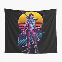 Tomb Raider Lara Croft 80s Retro Tapestry