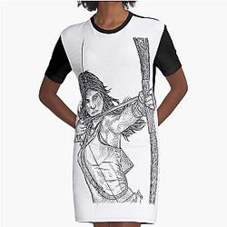 Lara Croft Tomb Raider by Simonpdv Graphic T Shirt Dress