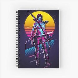 Tomb Raider Lara Croft 80s Retro Spiral Notebook