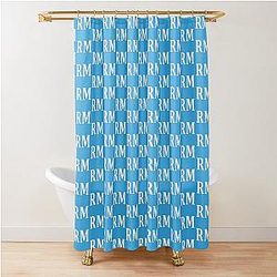 RM Monogram Elegant White Letters Shower Curtain