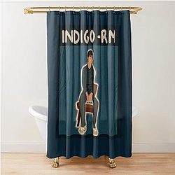 RM Indigo Poster Shower Curtain