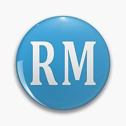 RM Initials Monogram Elegant White Letter Pin