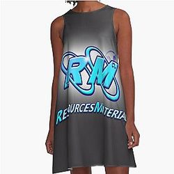RM Logo Black A-Line Dress