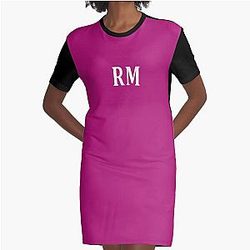 RM Monogrammed Graphic T-Shirt Dress