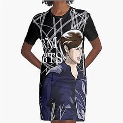 BTS RM KPOP Graphic T-Shirt Dress