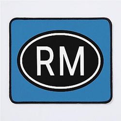 RM 처음 Monogram 타원형 백색 쥐 패드
