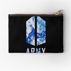 BTS Army logo (abstract ocean blue sea) - Kpop Army - RM, Suga, Jin, Jimin, J-Hope, Jungkook, V - Hydro Flask sticker Zipper Pouch