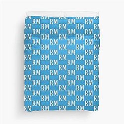 RM Monogram Elegant White Letter Duvet Cover