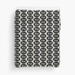 RM Initials Monogram Oval White Duvet Cover
