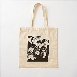 BTS ARMY BANGTAN RM JIN SUGA JHOPE JIMIN V JUNGKOOK Bootleg Vintage Graphic Cotton Tote Bag