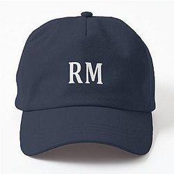 RM Initials Elegant White Letters Dad Hat