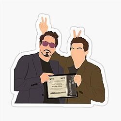 Robert Downey Jr. and Tom Holland sticker.