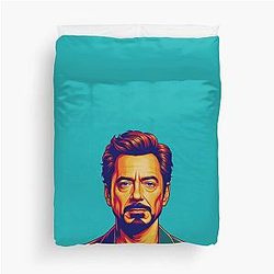 Vibrant Pop Art Robert Downey Jr Duvet Cover