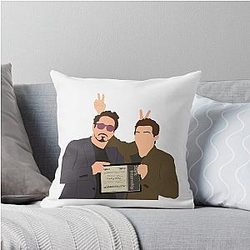 Robert Downey Jr. and Tom Holland Throw Pillow