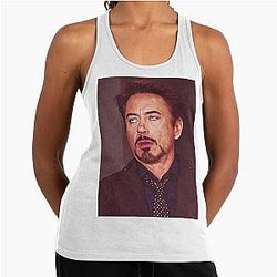 The Robert Downey Jr Meme Face Racerback Tank Top