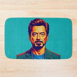 Vibrant Pop Art Robert Downey Jr Bath Mat