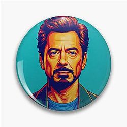 Vibrant Pop Art Robert Downey Jr Pin
