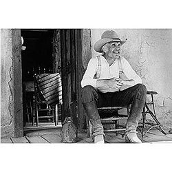 Lonesome Dove Robert Duvall classic western portrait on porch Wall Art Poster 24x36 inches Large Black