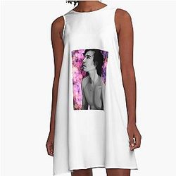 B&W portrait of Robert Sheehan A-Line Dress