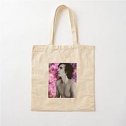 B & W digital portrait of Robert Sheehan Cotton tote bag