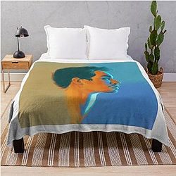 Klaus Hargreeves Robert Sheehan Oil Portrait Throw Blanket