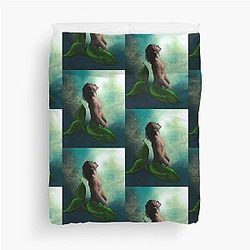 Robert Sheehan as a merman Duvet Cover