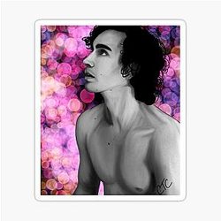 B&W portrait of Robert Sheehan Sticker