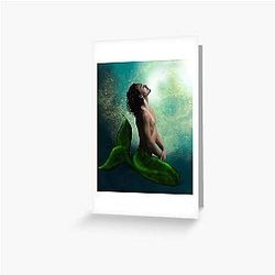 Robert Sheehan as a Merman Greeting Card