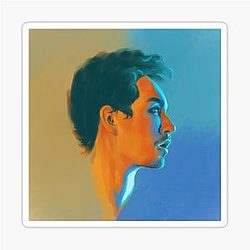 Klaus Hargreeves Robert Sheehan Oil Portrait Sticker